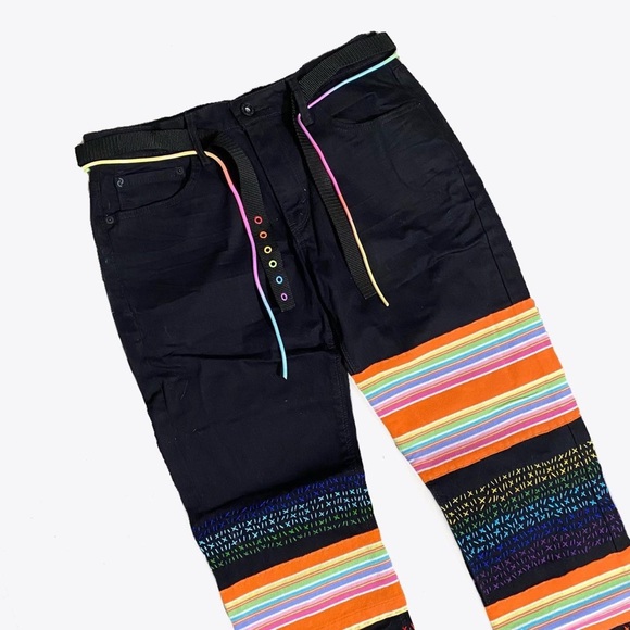 Rainbow Embroidered Denims 🔥 one of one - Picture 2 of 4